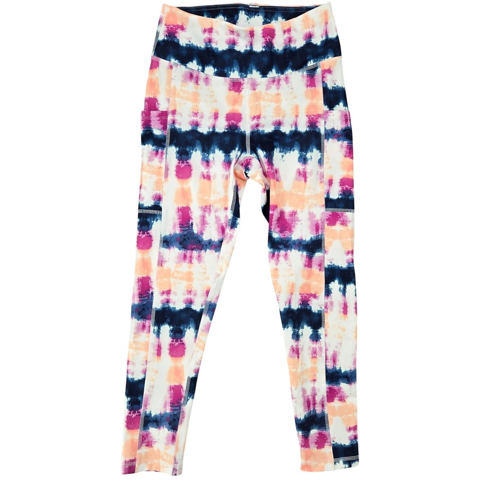 Live Well Active XS Tie Dye Athletic Leggings Womens High Waisted Pockets Boho